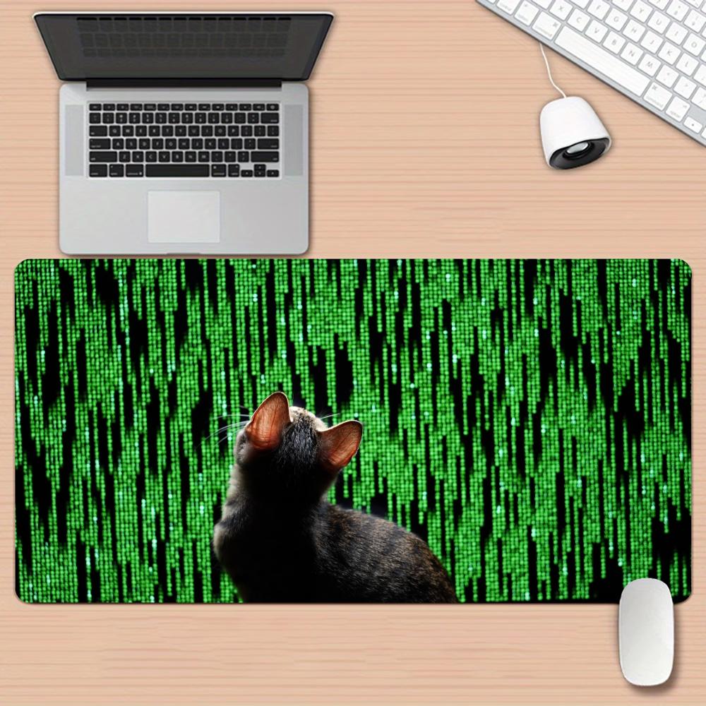 Office Desk Tech Accessories - Tech Matrix Code Cat Art büyük