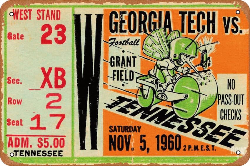 1960 GEORGIA TECH VS. TENNESSE - Office Of Tech incelemesi ve fiyatı
